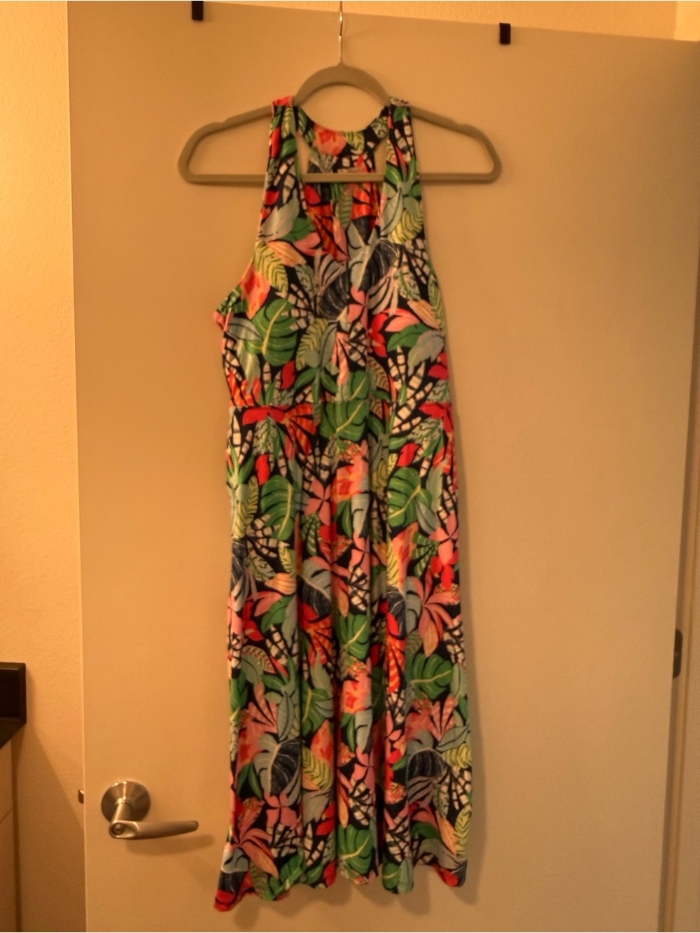 Ladies Tropical Print Dress in Multi-Color